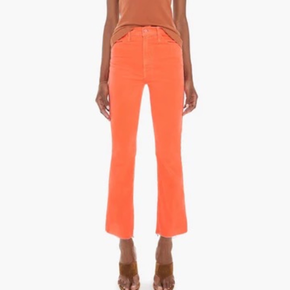 Mother The Hustler Flared Corduroy Jeans Coral / hopscotch